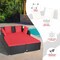 Costway Outdoor Patio Rattan Daybed Pillows Cushioned Sofa Furniture Beige/Turquoise/Red/Black